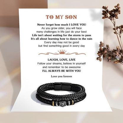 For Son - Laugh, Love, Live Vintage Bracelet