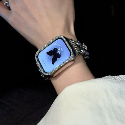 Rhinestones Pearl Bracelet With Rhinestones Case For Apple Watch