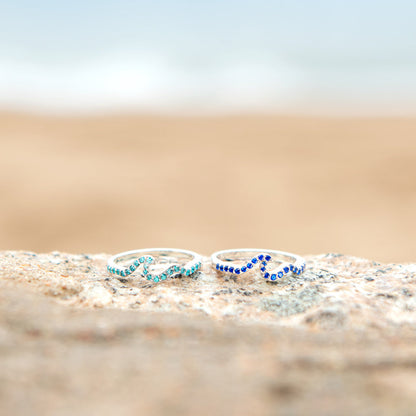 Life Is Like The Ocean Pavé Wave Ring