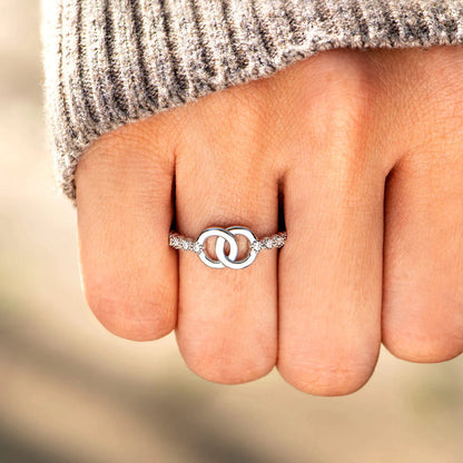 Mother Daughter Bond Matching Pavé Interlocking Ring