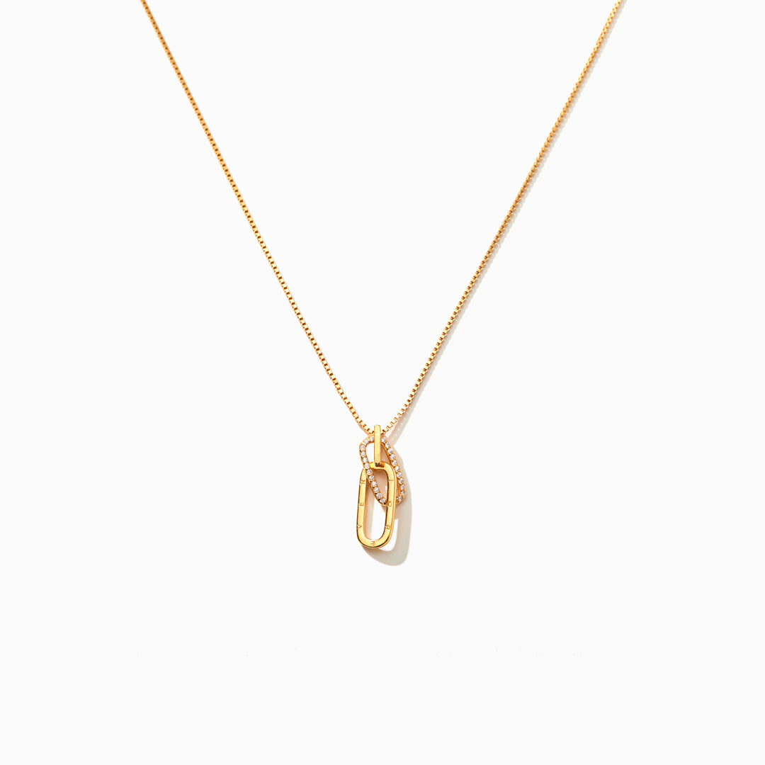 You're Never Alone Emotional Support Rectangle Interlocking Necklace
