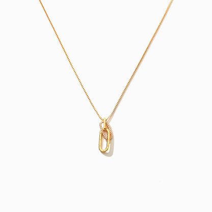 You're Never Alone Emotional Support Rectangle Interlocking Necklace
