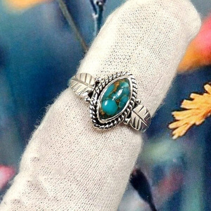 🎁Vintage Turquoise Leaf Ring