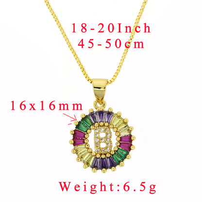 THE BEST GIFT - RAINBOW INITIAL LETTERS PENDANT NECKLACE