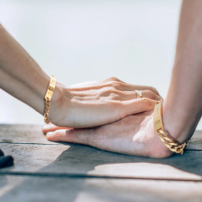 Couples Engraved Bracelet Set