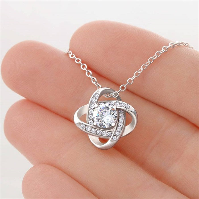 To My Beautiful Daughter - Forever Love Knot Sterling Silver Necklace
