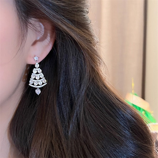 Sparkling Christmas Tree Earrings - Silver🎄
