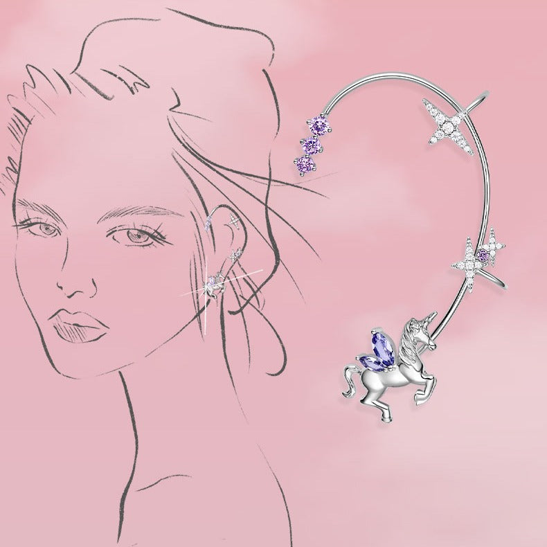🌊Summer Hot Sale✨Fairy Non-piercing Stellar Unicorn Ear Cuffs