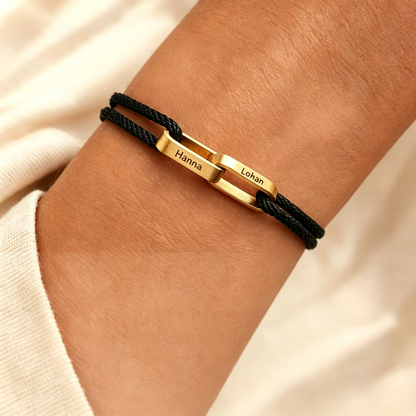 Mother&Son Connected By Heart Custom Name Bond Bracelet