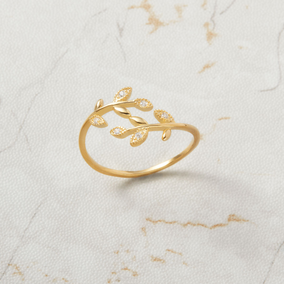 Grow Through What You Go Through Leaf Rings S925