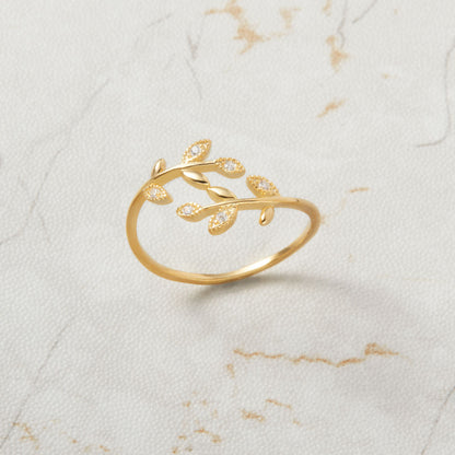 Grow Through What You Go Through Leaf Rings S925