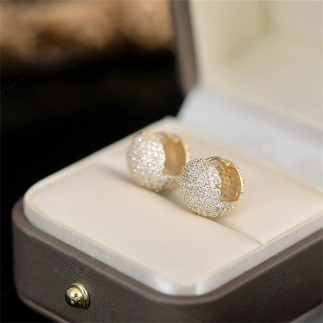 Double-Sided Sparkling Crystal Ball Earrings