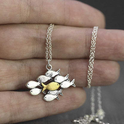 925 Silver Fish Bracelet Fish Necklace Fish Anklet Swimming Upstream  Jewelry Gift