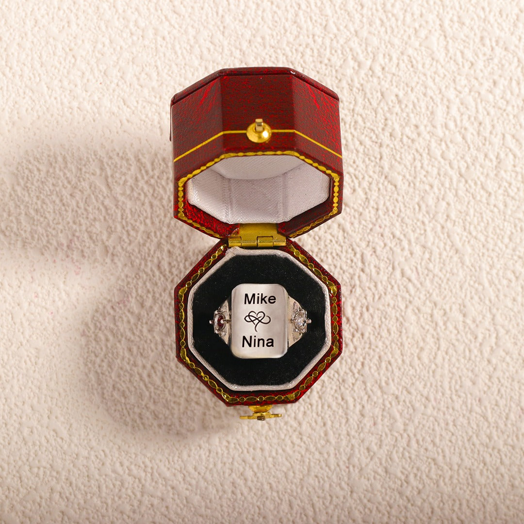 FOR LOVE - BELOVE CUSTOM NAMES AND BIRTHSTONES DAINTY RING