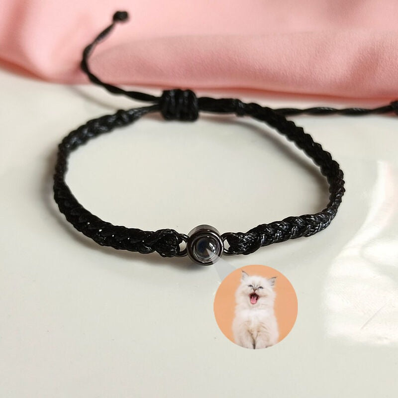 Sterling Silver Personalized Rope Picture Projection Bracelet Sincere Gift