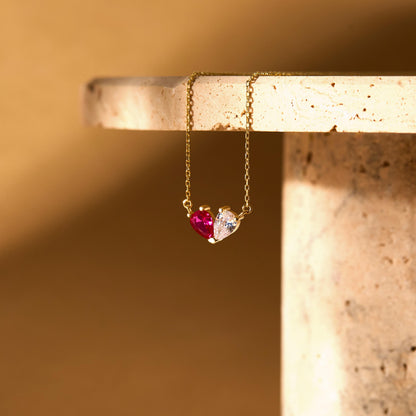 Custom Tiny Heart Birthstone Necklace