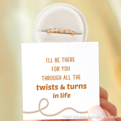 Through All The Twists And Turns Twisted Gold Ring S925