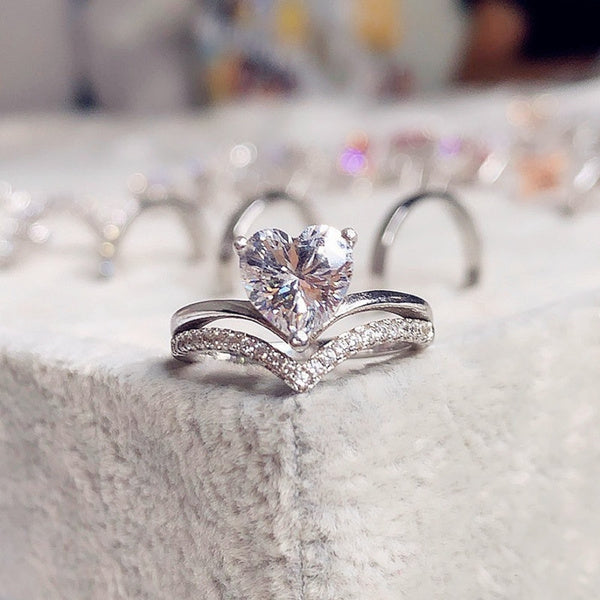 Heart Shaped Moissanite "AMOR" Ring
