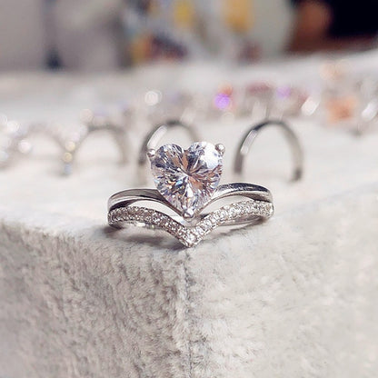 Heart Shaped Moissanite "AMOR" Ring