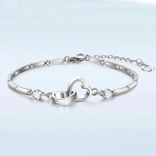 For Love - Distance and Time Will Never Break us Apart Heart to Heart Bracelet