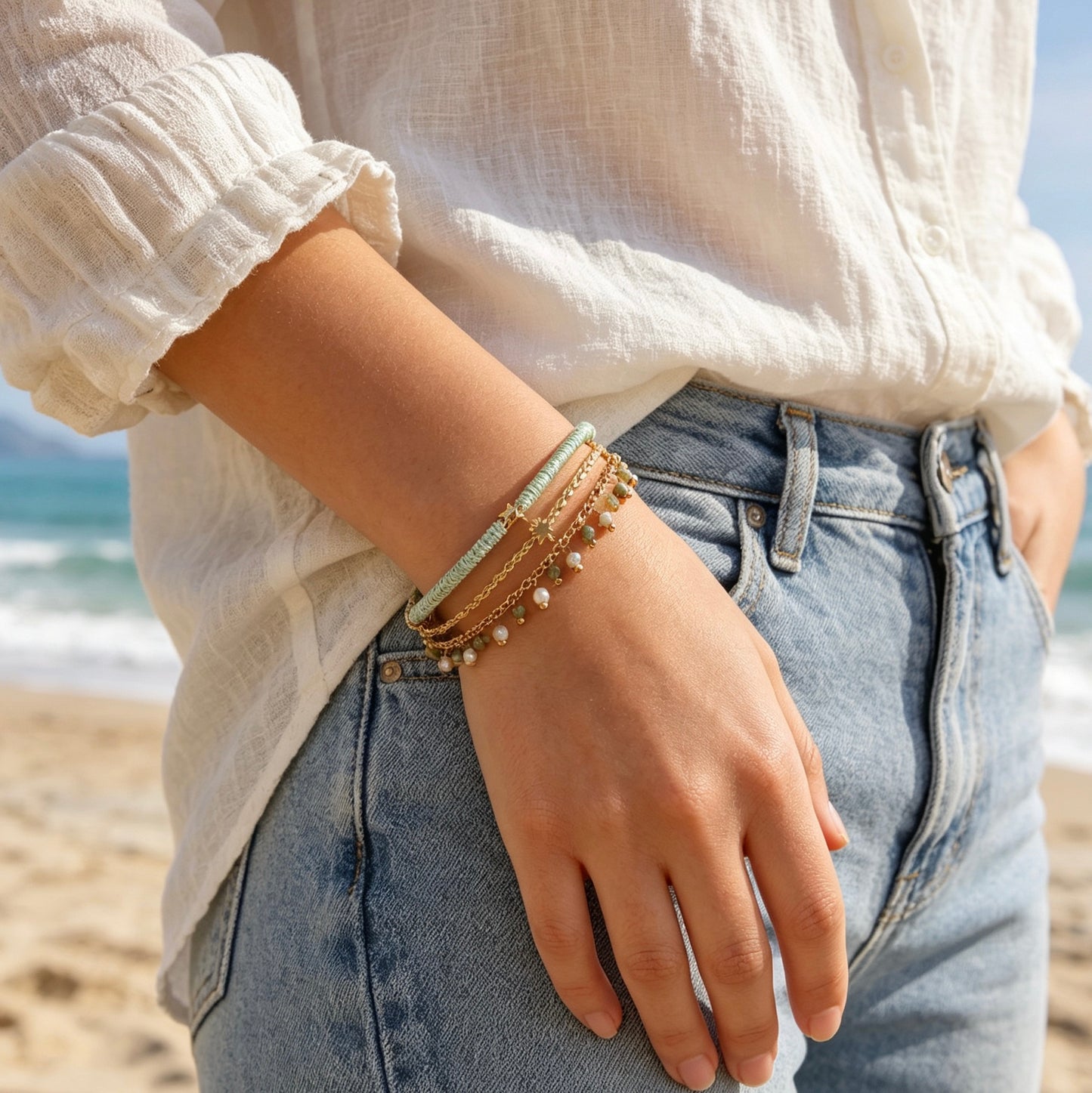🌊Ocean Breeze Boho Cuff Bracelet- Bring the Ocean With You