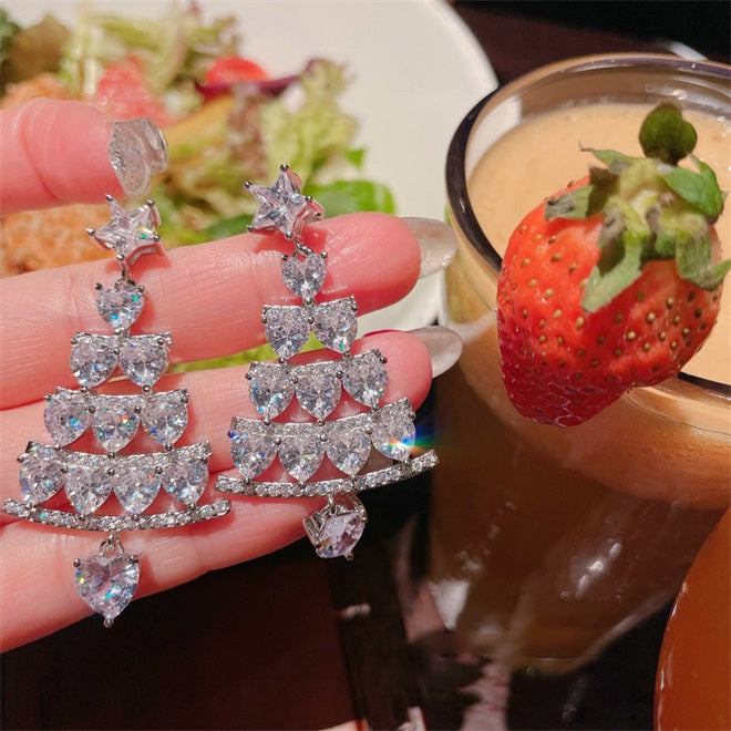 Sparkling Christmas Tree Earrings - Silver🎄