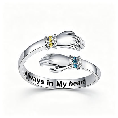 Hug From Heaven – Personalized Memorial Birthstone Ring