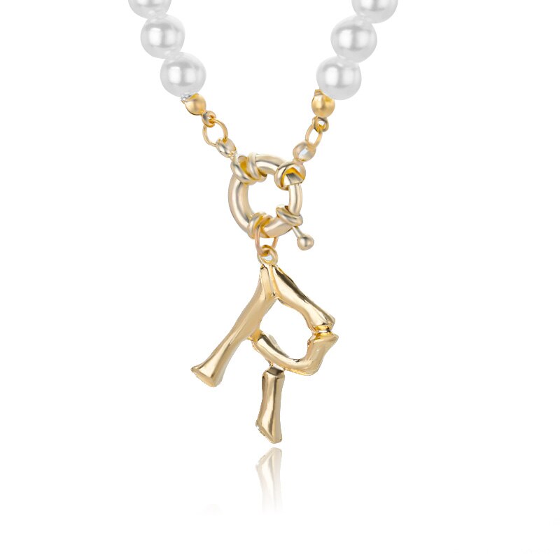 Personal Pearl Necklace Choker Alphabet A-Z