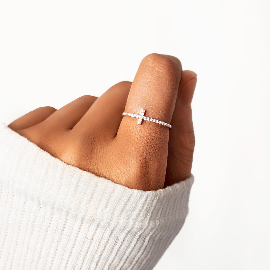 To My Daughter Pray Through It Christianity Cross Ring