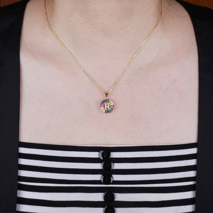 THE BEST GIFT - RAINBOW INITIAL LETTERS PENDANT NECKLACE