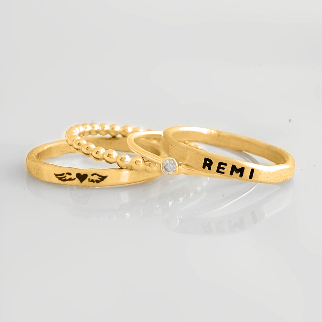 FOR MEMORIAL - S925 I WILL LOVE YOU FOR EVERY SECOND OF MINE CUSTOM NAME WINGS RING