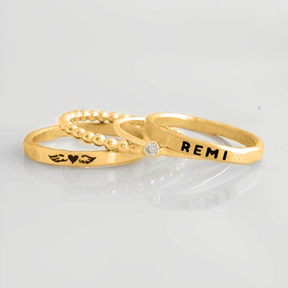 FOR MEMORIAL - S925 I WILL LOVE YOU FOR EVERY SECOND OF MINE CUSTOM NAME WINGS RING