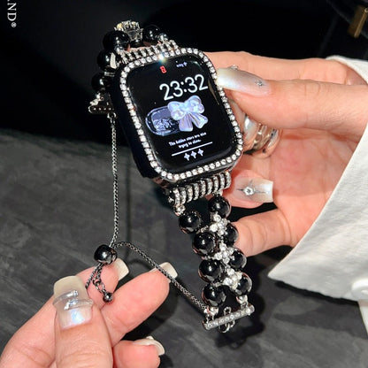 Rhinestones Pearl Bracelet With Rhinestones Case For Apple Watch