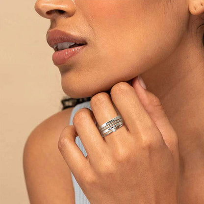 FOR MEMORIAL - S925 I WILL LOVE YOU FOR EVERY SECOND OF MINE CUSTOM NAME WINGS RING