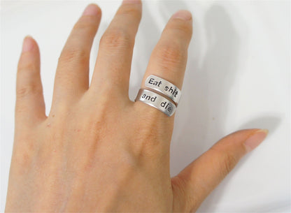Interesting Inspirational Gift. Motivational Ring. Wrap Ring