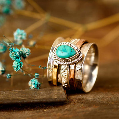 THE SERENITY TURQUOISE LARGE CIRCLE RING