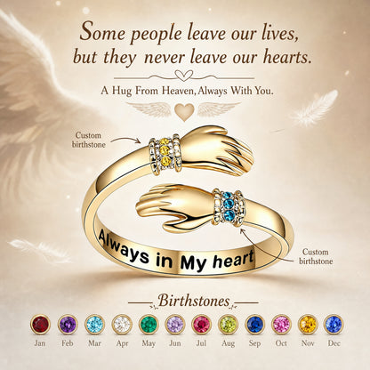 Hug From Heaven – Personalized Memorial Birthstone Ring
