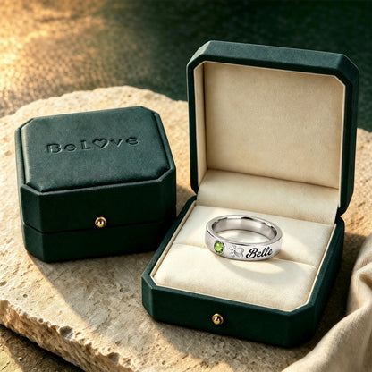 My Four Legged Angel Is Always Near By Custom Name & Birthstone Ring