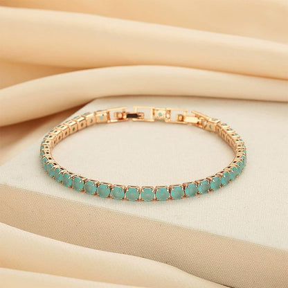 Thalassophile Teal Matte Crystal Tennis Bracelet