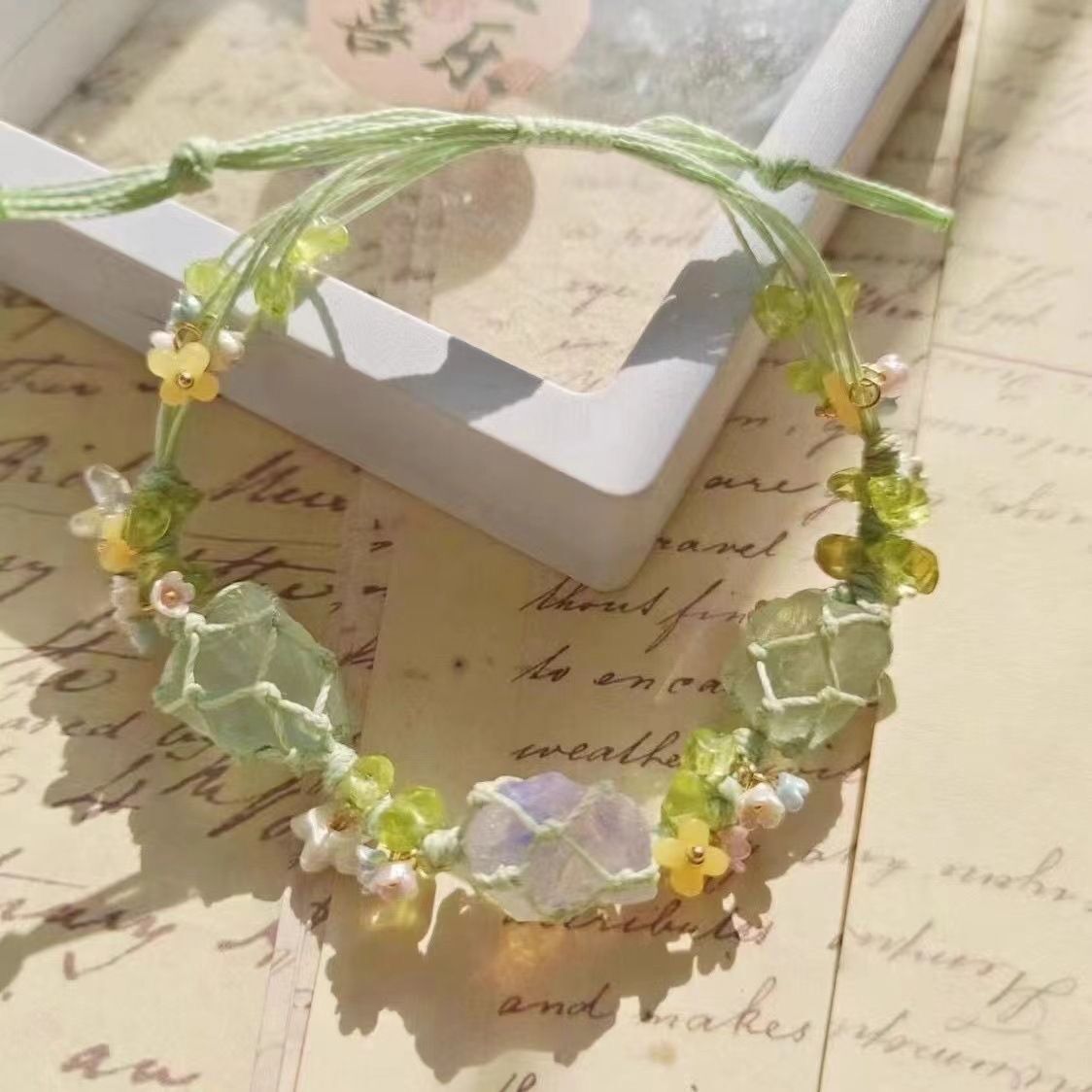 "Forget-me-not" wreath handmade bracelet