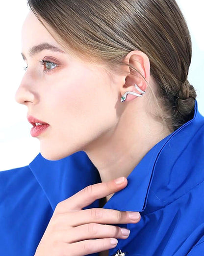 925 SILVER ORGINAL ZIRCON STONE SNAKE SHAPED EARRINGS