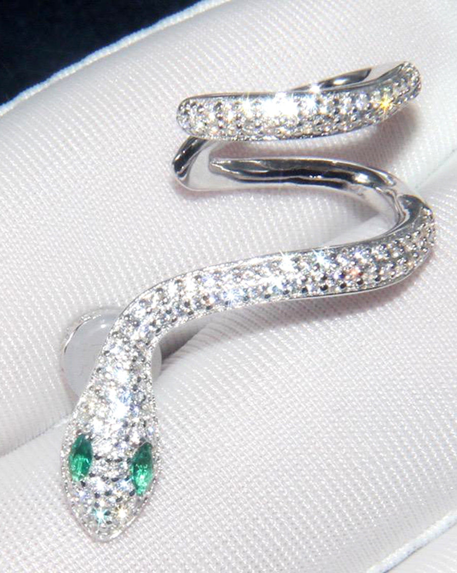 925 SILVER ORGINAL ZIRCON STONE SNAKE SHAPED EARRINGS