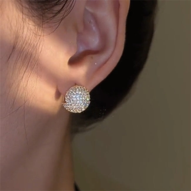 Double-Sided Sparkling Crystal Ball Earrings