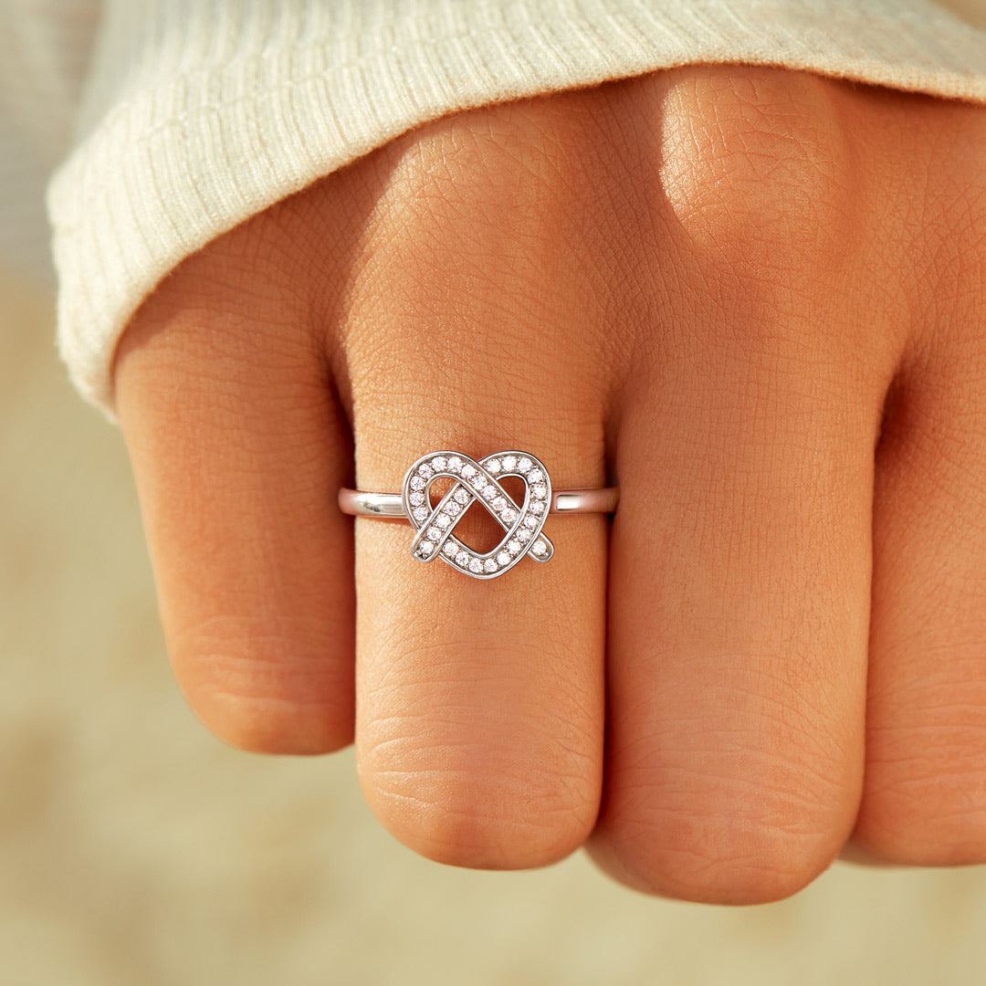 Sister Pretzel Heart Ring