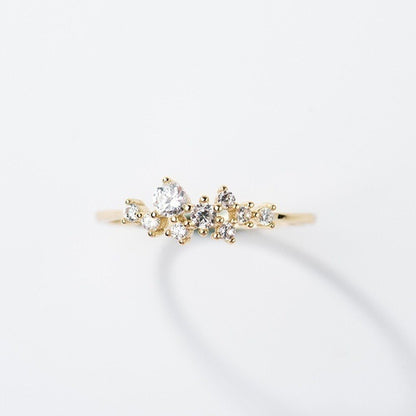 Floral Cluster Moissanite Ring