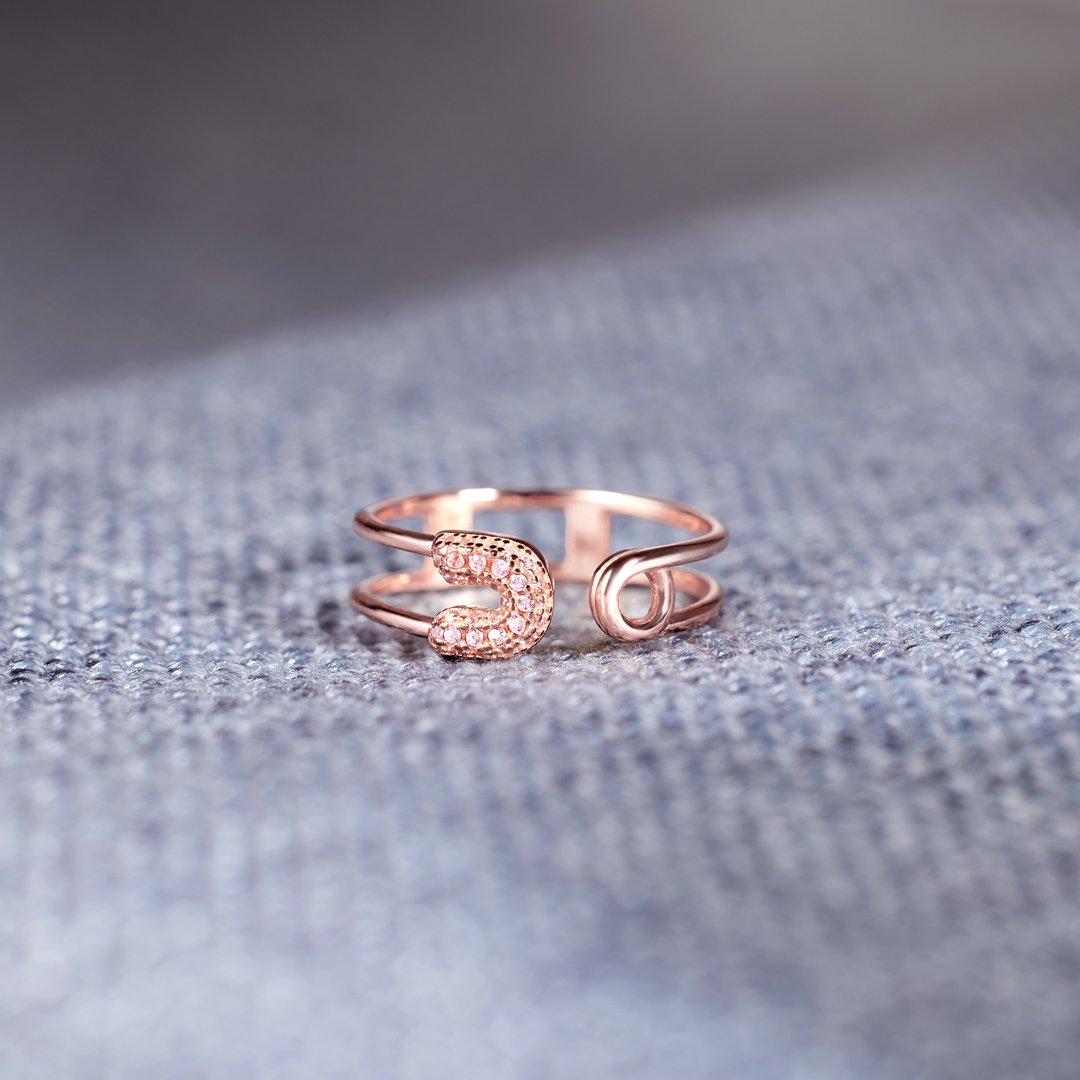 Be Safe And Happy Safety Pin Ring