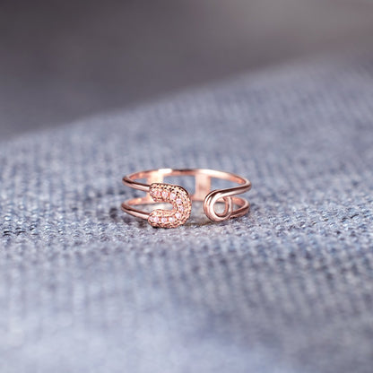 Be Safe And Happy Safety Pin Ring