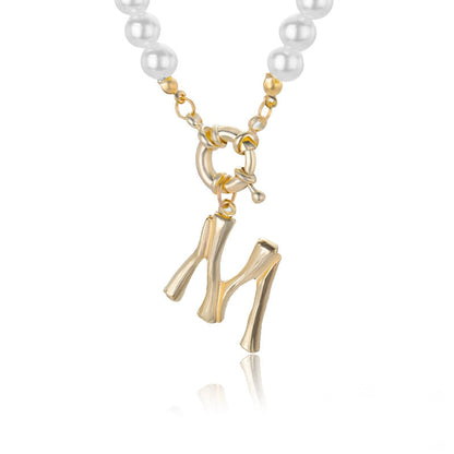 Personal Pearl Necklace Choker Alphabet A-Z