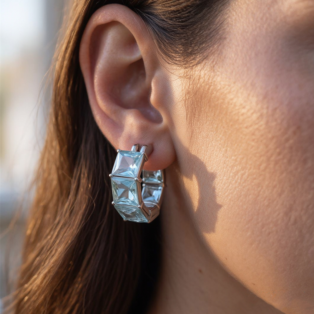 🌊LET US FEEL THE SUNSHINE SEA GLASS CIRCLE EARRINGS