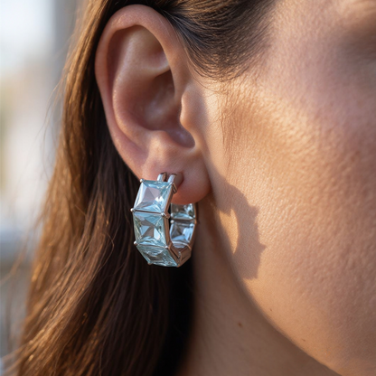 🌊LET US FEEL THE SUNSHINE SEA GLASS CIRCLE EARRINGS